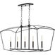 Mantle 5 Light 48 inch Matte Black Linear Chandelier Ceiling Light