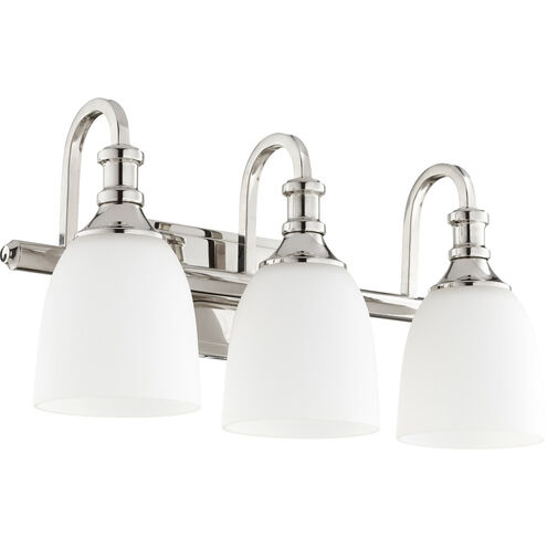 Richmond 3 Light 20.25 inch Polished Nickel Vanity Light Wall Light in Satin Opal