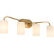 Rutherford 4 Light 22.75 inch Brushed Brass Vanity Light Wall Light