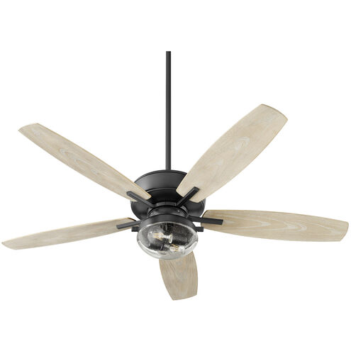 Breeze Patio 52 inch Noir with Weathered Oak Blades Patio Fan, Quorum Home