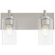 Fallstaff 2 Light 14.5 inch Satin Nickel Vanity Light Wall Light