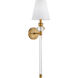 Cetro 1 Light 6.75 inch Brushed Brass Wall Mount Wall Light