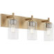 Fallstaff 3 Light 22.5 inch Aged Brass Vanity Light Wall Light