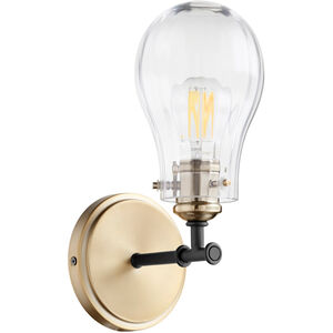 Fort Worth 1 Light 5 inch Noir with Aged Brass Wall Mount Wall Light