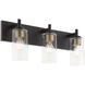 Fallstaff 3 Light 22.5 inch Matte Black Vanity Light Wall Light