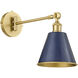 Bailey Wall Mount Wall Light in Blue and Aged Brass