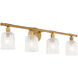 Meriam 4 Light 32.25 inch Brushed Brass Vanity Light Wall Light
