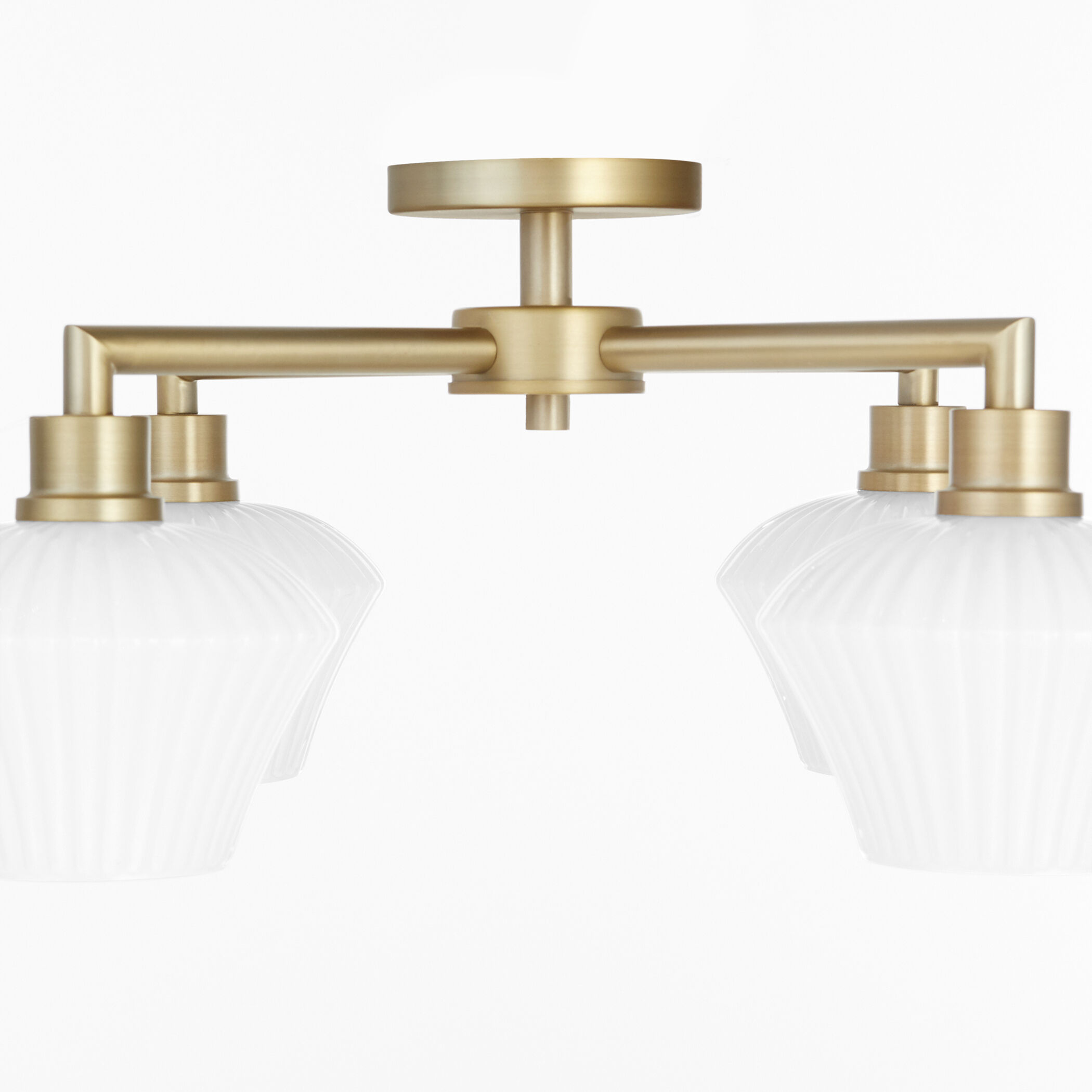 Cassini 4 Light 26 inch Aged Brass Semi-Flush Mount Ceiling Light