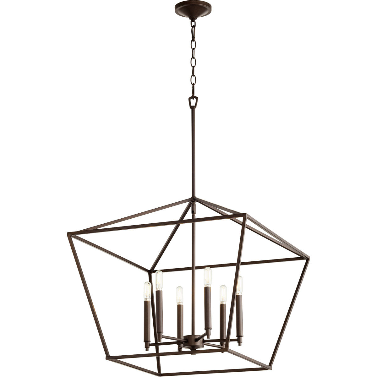 Gabriel 6 Light 24 inch Oiled Bronze Foyer Pendant Ceiling Light, Quorum Home