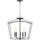 Mantle 5 Light 18.5 inch Matte Black Dual Mount Pendant Ceiling Light