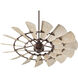 Windmill 60 inch Oiled Bronze with Weathered Oak Blades Outdoor Ceiling Fan