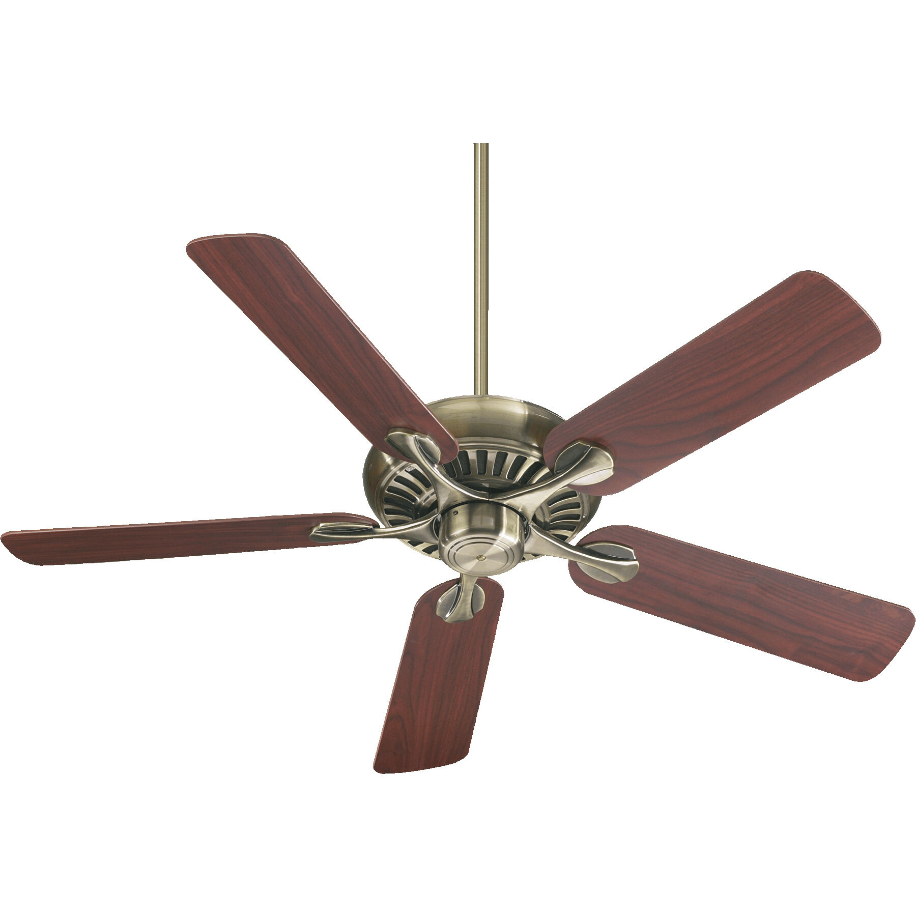 Pinnacle 52 inch Antique Brass with Medium Oak Blades Ceiling Fan