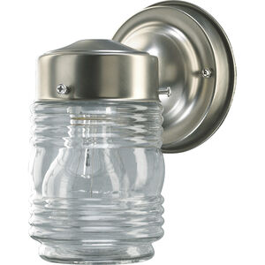 Jelly Jar 1 Light 8 inch Satin Nickel Outdoor Wall Lantern