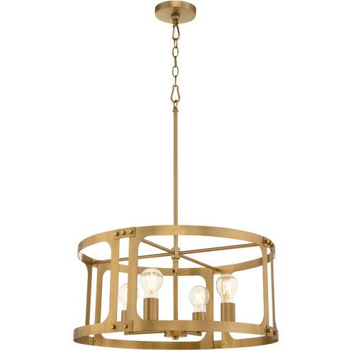 Colburn 4 Light 22 inch Brushed Brass Pendant Ceiling Light