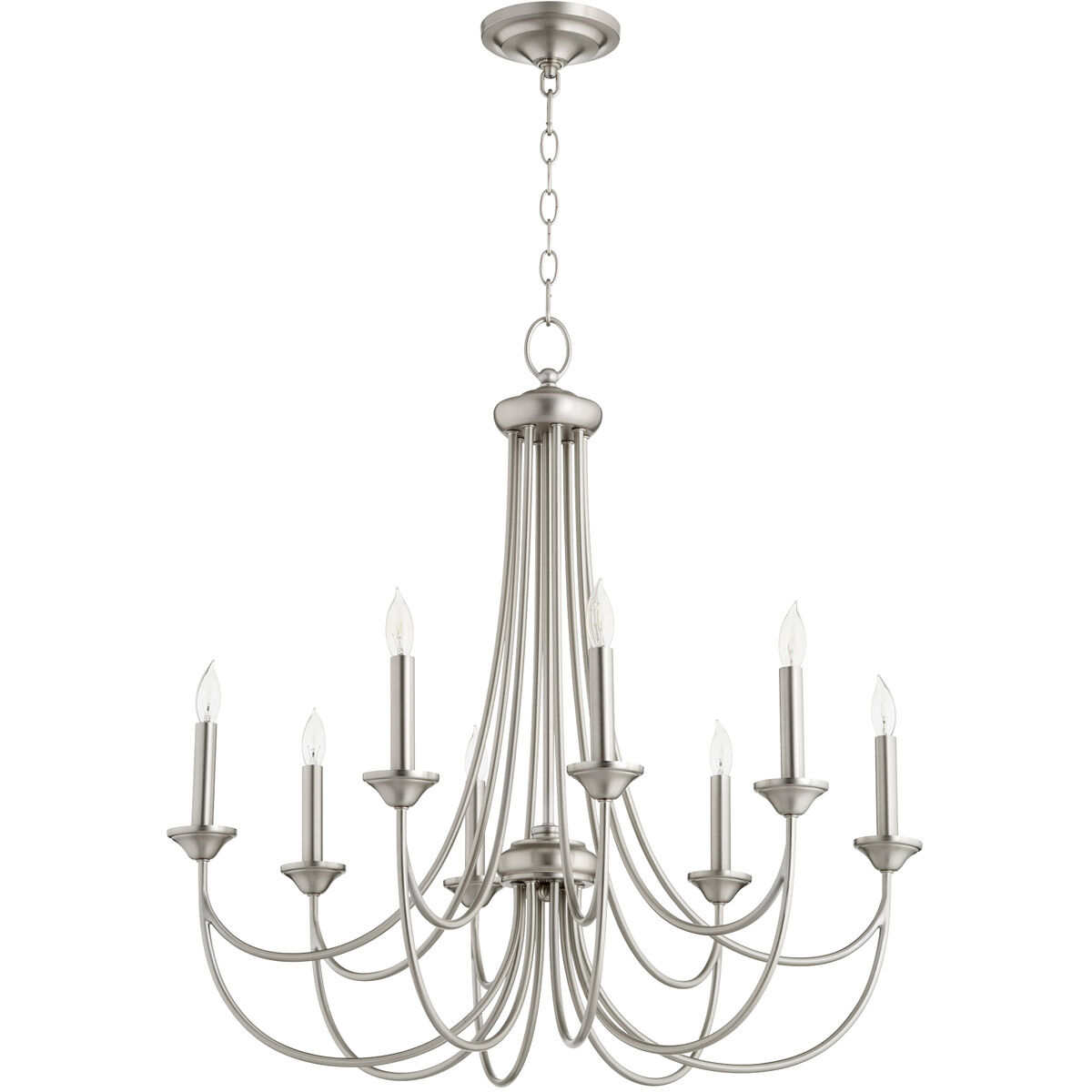 Brooks 8 Light 28.75 inch Satin Nickel Chandelier Ceiling Light
