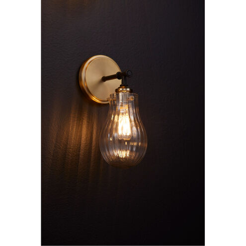 Fort Worth 1 Light 5 inch Noir with Aged Brass Wall Mount Wall Light