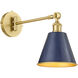 Bailey Wall Mount Wall Light in Blue and Aged Brass