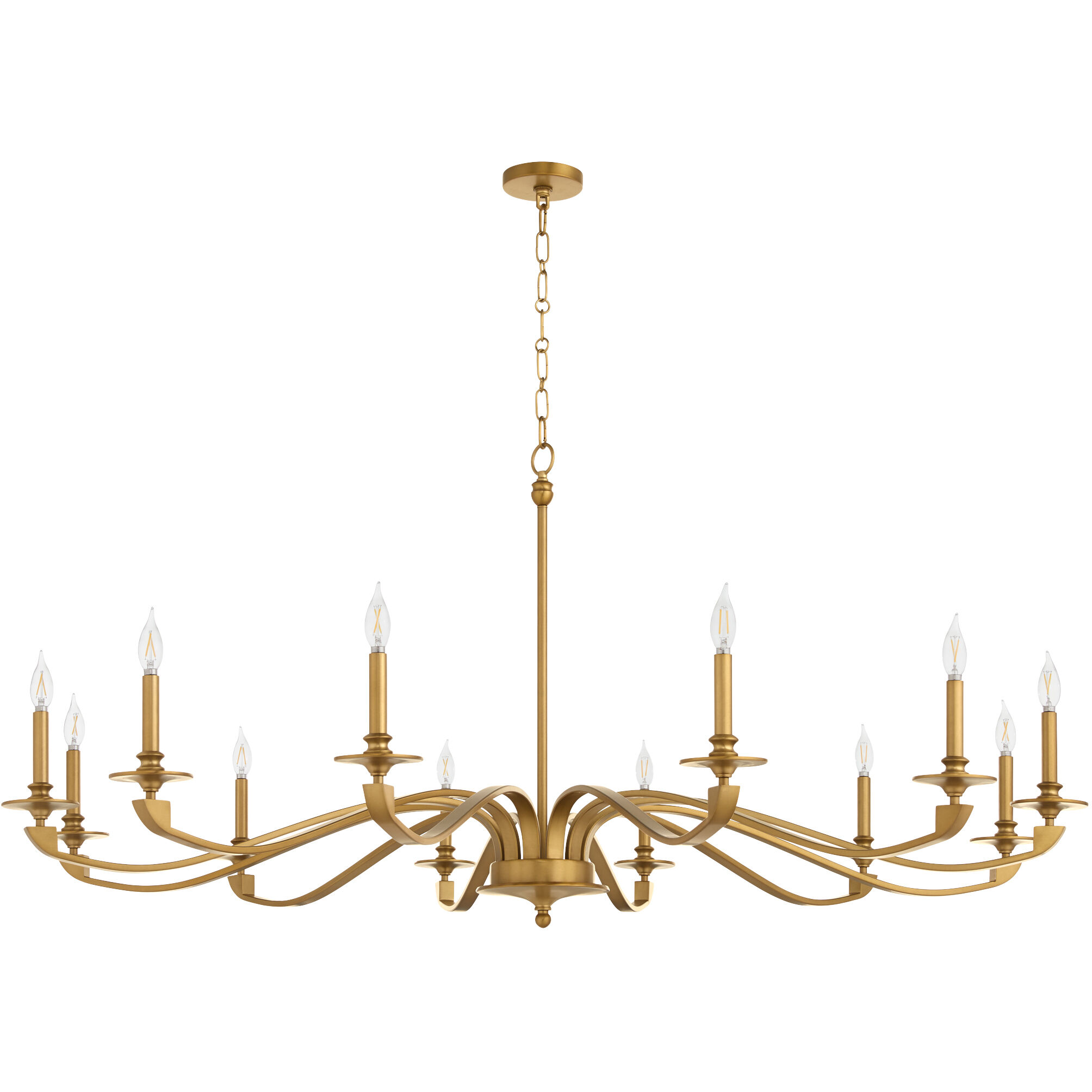 Chantelle 12 Light 60 inch Brushed Brass Chandelier Ceiling Light