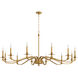 Chantelle 12 Light 60 inch Brushed Brass Chandelier Ceiling Light