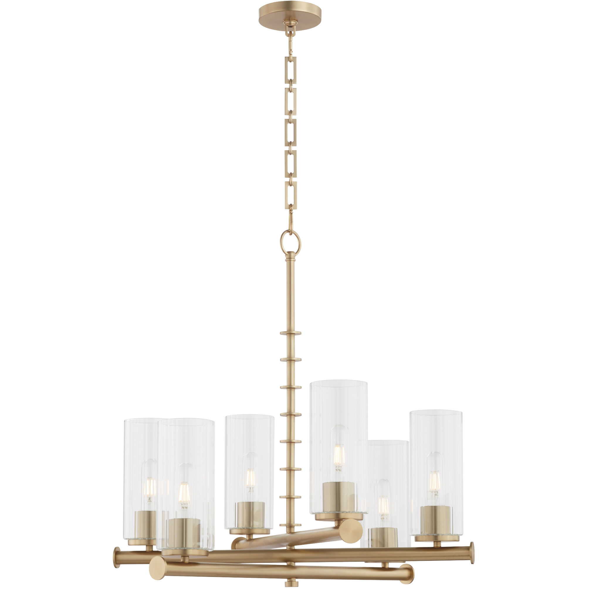 Mercier 6 Light 26 inch Aged Brass Chandelier Ceiling Light