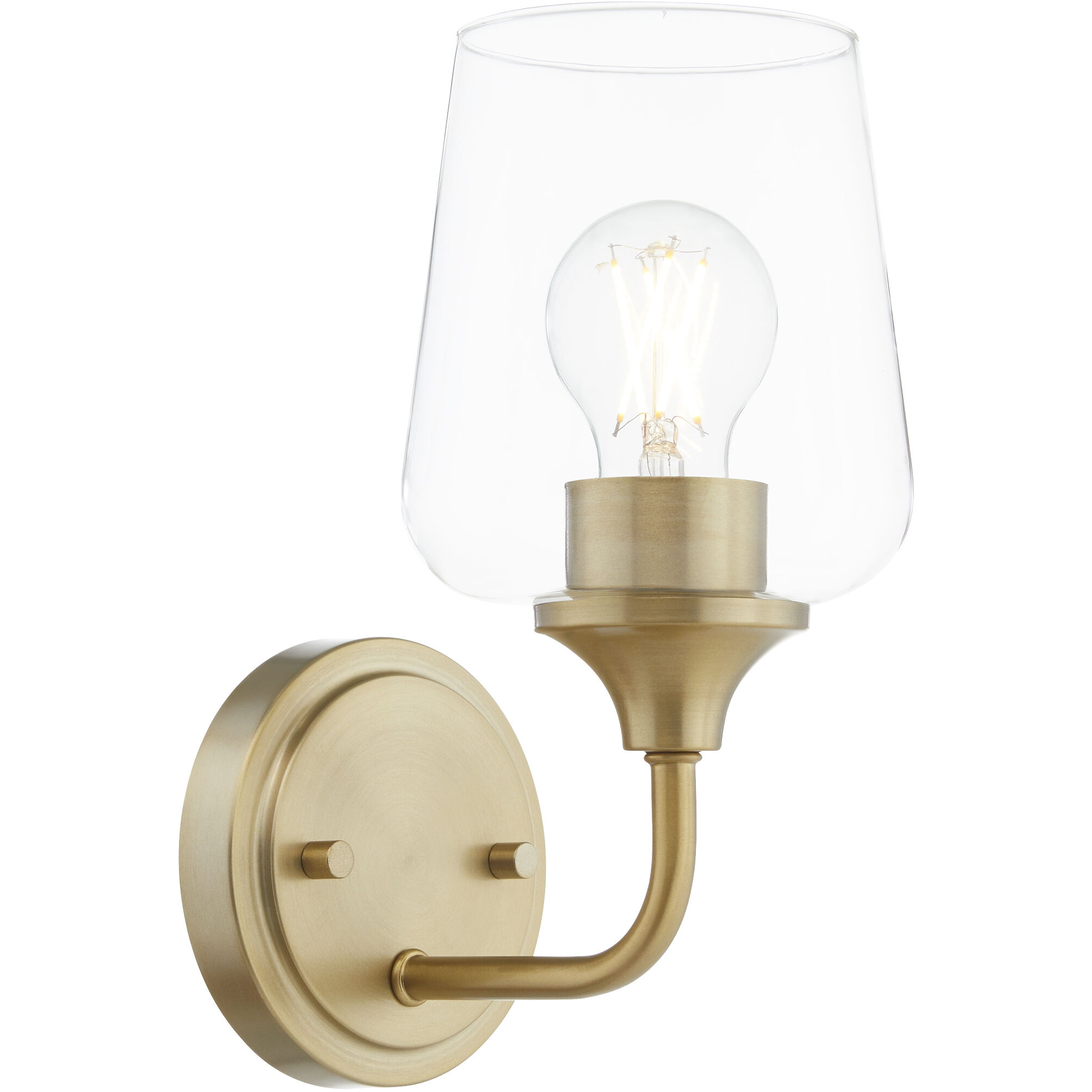Raymond Wall Mount Wall Light in Aged Brass