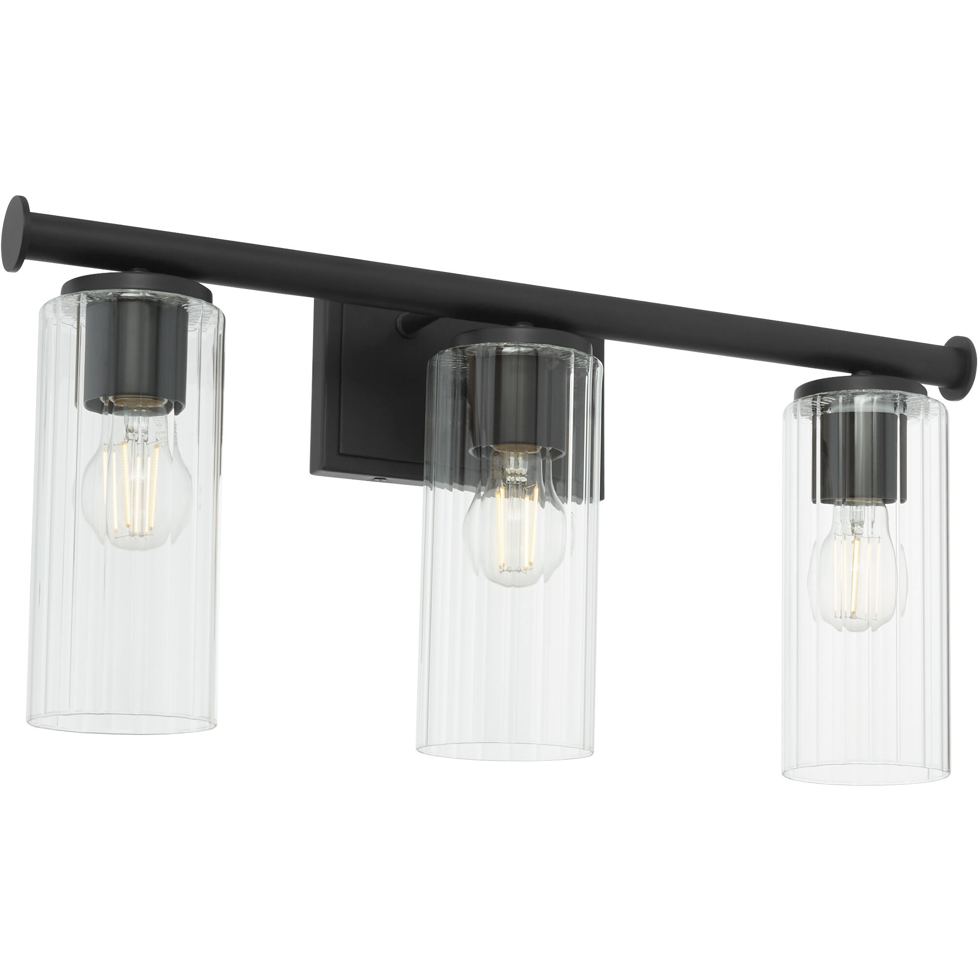 Mercier 3 Light 23.25 inch Matte Black Vanity Light Wall Light