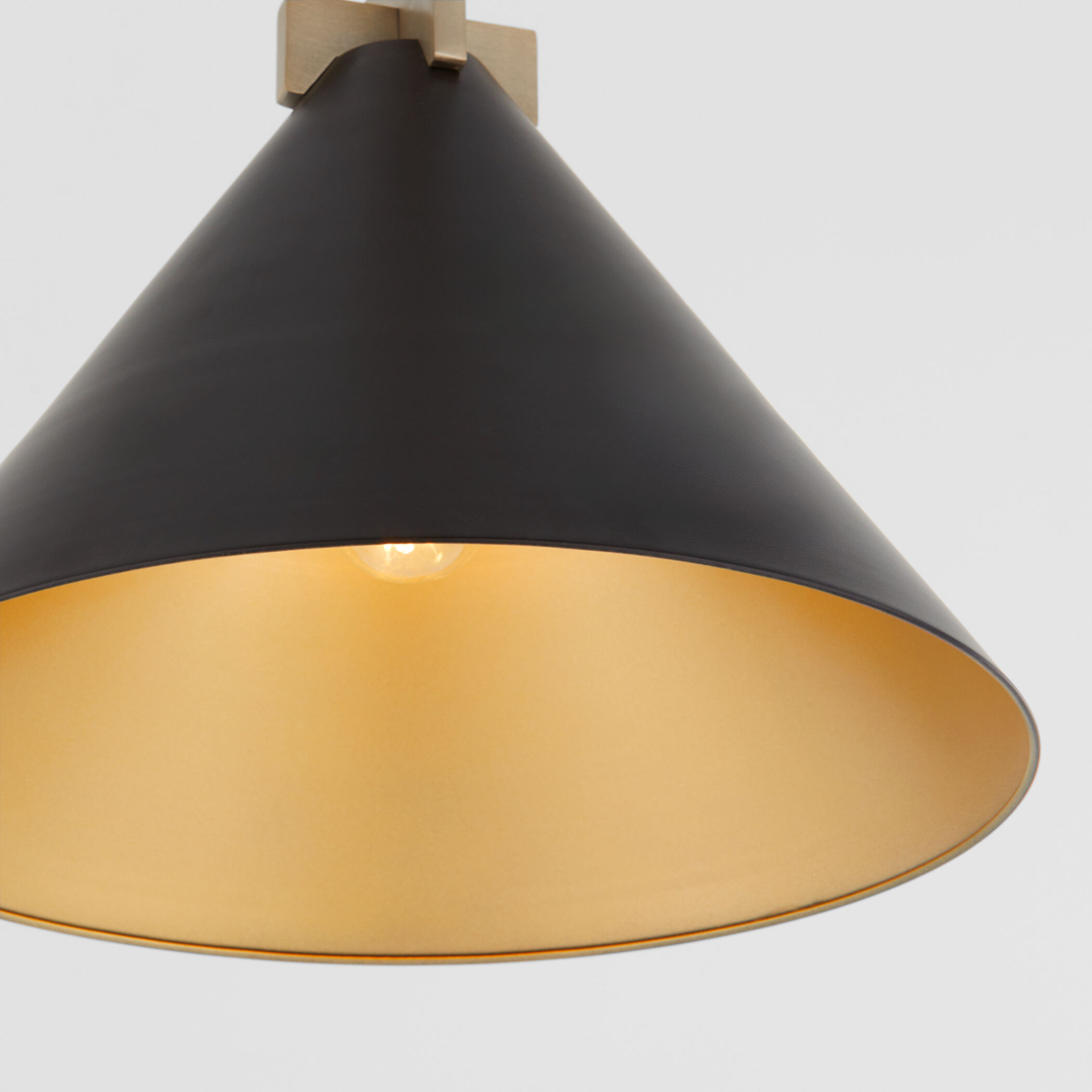 Jackson 1 Light 16 inch Matte Black and Aged Brass Pendant Ceiling Light