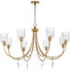 Meriam 8 Light 40 inch Brushed Brass Chandelier Ceiling Light