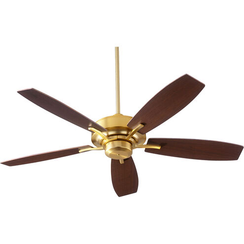 Soho 52 inch Aged Brass with Walnut/Weathered Oak Blades Indoor Ceiling Fan in Walnut / Weathered Oak