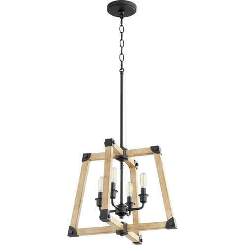 Alpine 4 Light 18 inch Noir with Driftwood Pendant Ceiling Light