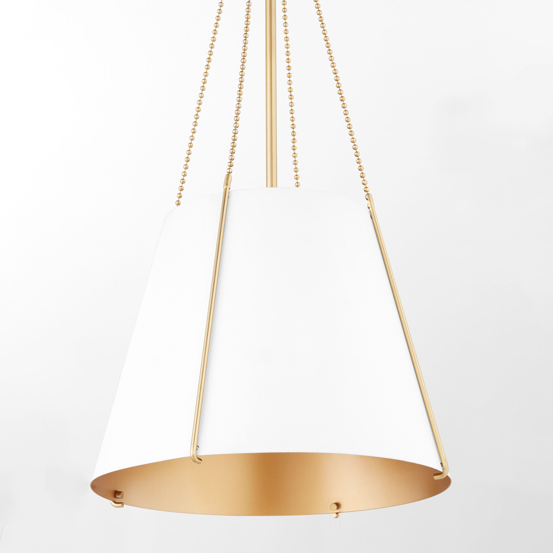 Denise 1 Light 15 inch Studio White and Aged Brass Pendant Ceiling Light