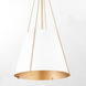 Denise 1 Light 15 inch Studio White and Aged Brass Pendant Ceiling Light
