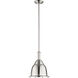 Fort Worth 1 Light 11 inch Satin Nickel Mini Pendant Ceiling Light, Dome