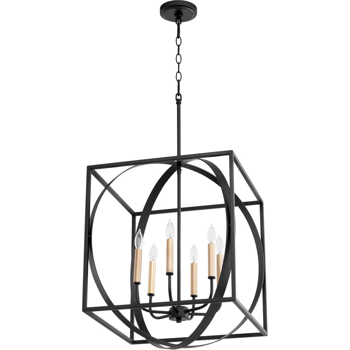 Fort Worth 6 Light 18 inch Noir Pendant Ceiling Light