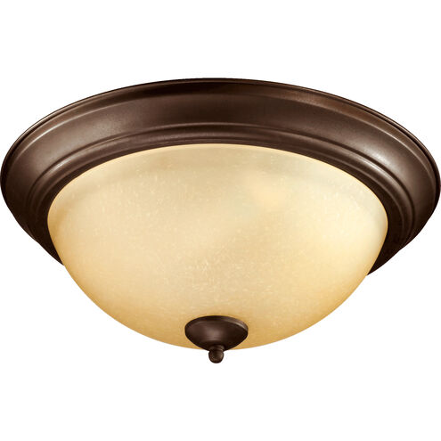 Fort Worth 3 Light 15.5 inch Oiled Bronze Flush Mount Ceiling Light