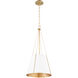 Denise 1 Light 15 inch Studio White and Aged Brass Pendant Ceiling Light