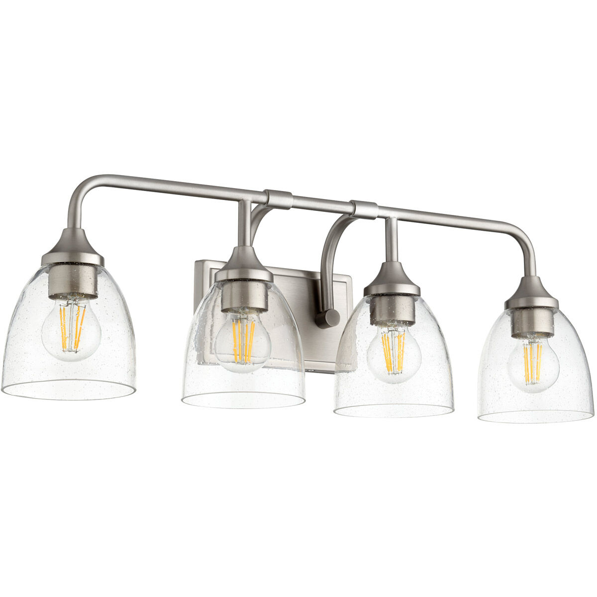 Enclave 4 Light 27 inch Satin Nickel Vanity Light Wall Light in Clear Seeded