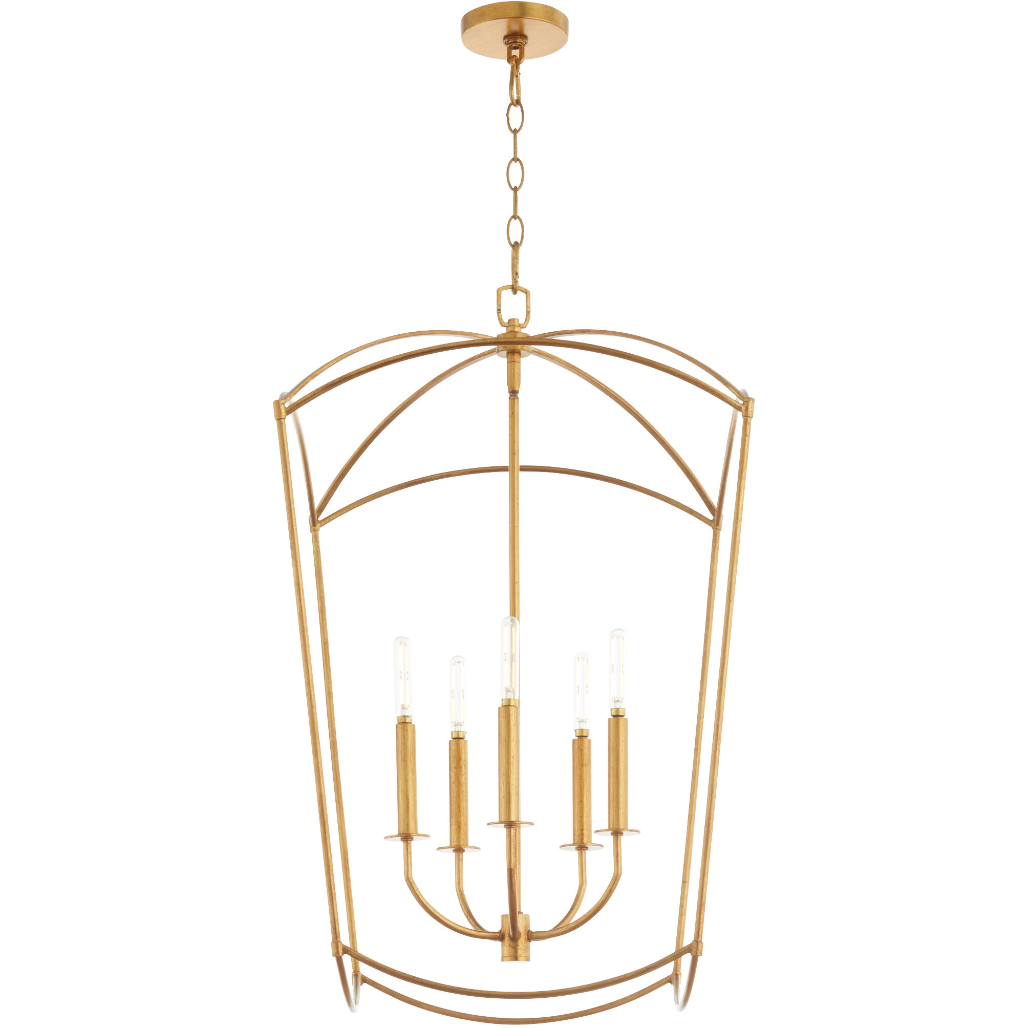 Mantle 5 Light 19 inch Gold Leaf Entry Ceiling Light