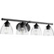 Brooks 4 Light 29 inch Noir Bath Vanity Wall Light