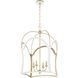 Tiffany 4 Light 21.25 inch Studio White with Aged Brass Entry Ceiling Light