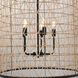 Rattan 5 Light 22 inch Matte Black Pendant Ceiling Light