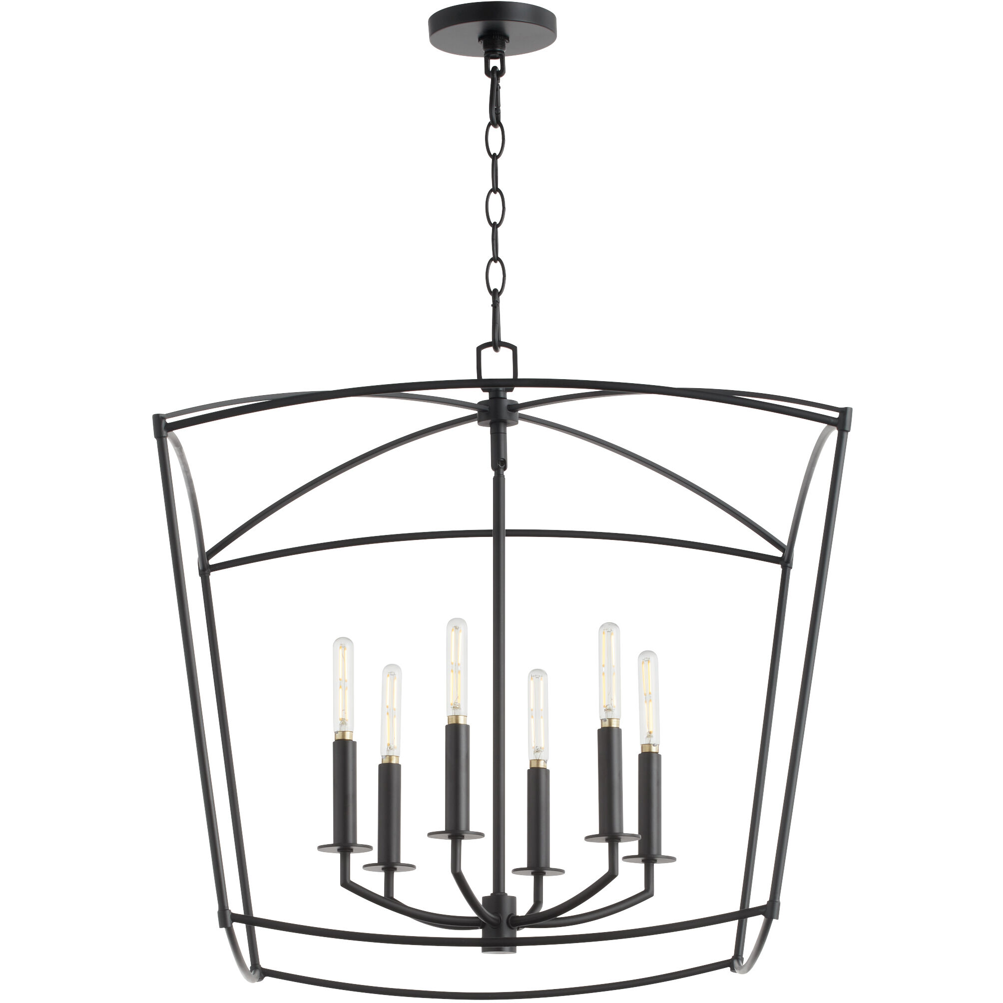Mantle 6 Light 23.25 inch Matte Black Pendant Ceiling Light