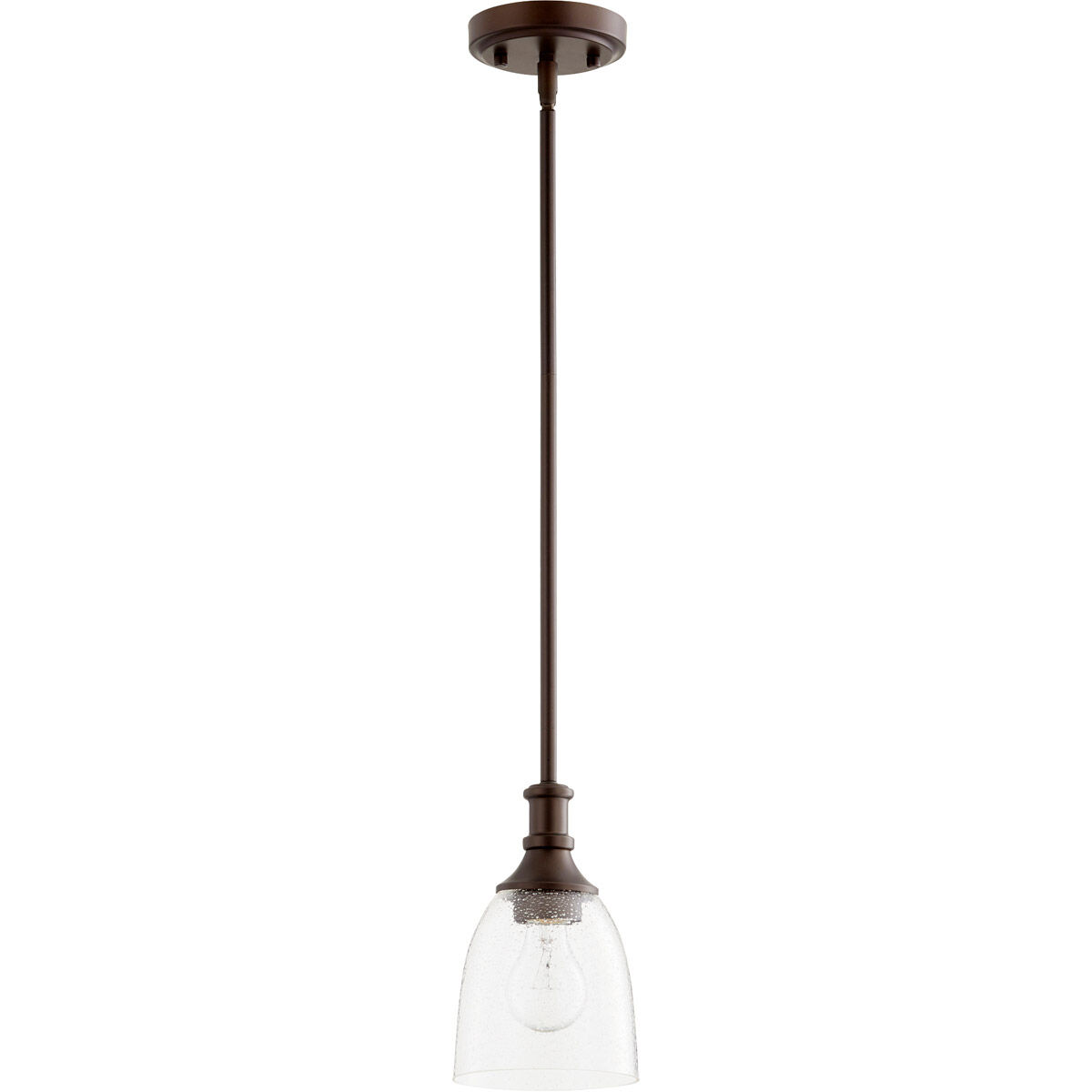 Richmond 1 Light 5.25 inch Oiled Bronze Mini Pendant Ceiling Light in Clear Seeded