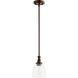 Richmond 1 Light 5.25 inch Oiled Bronze Mini Pendant Ceiling Light in Clear Seeded