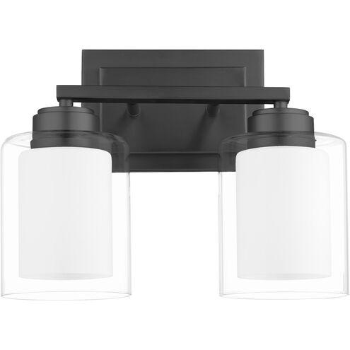 Fort Worth 2 Light 13 inch Matte Black Vanity Light Wall Light