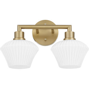 Cassini 2 Light 15.5 inch Aged Brass Vanity Light Wall Light
