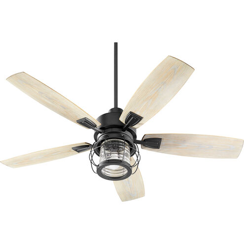 Galveston 52 inch Noir with Weathered Oak Blades Patio Fan