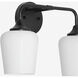 Raymond 16 inch Matte Black Wall Mount Wall Light in Opal