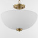 Adams 3 Light 15 inch Aged Brass Dual Mount Ceiling Light