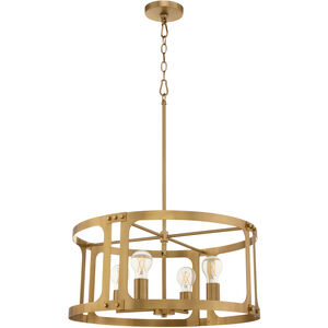 Colburn 4 Light 22 inch Brushed Brass Pendant Ceiling Light